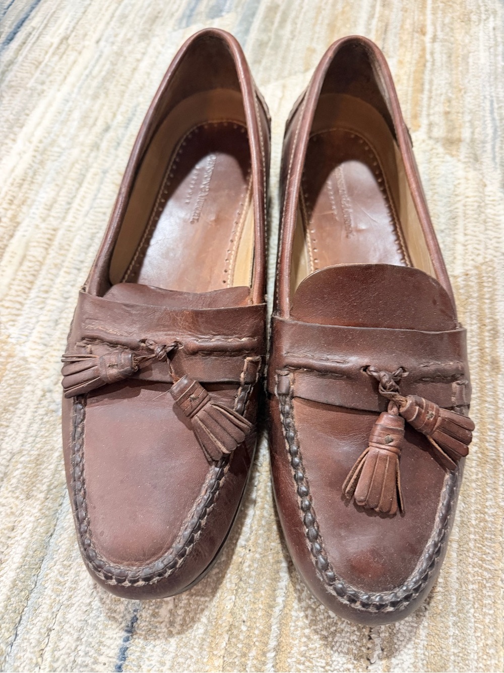 Johnston & Murphy Chestnut Brown Leather Tassel Loafers